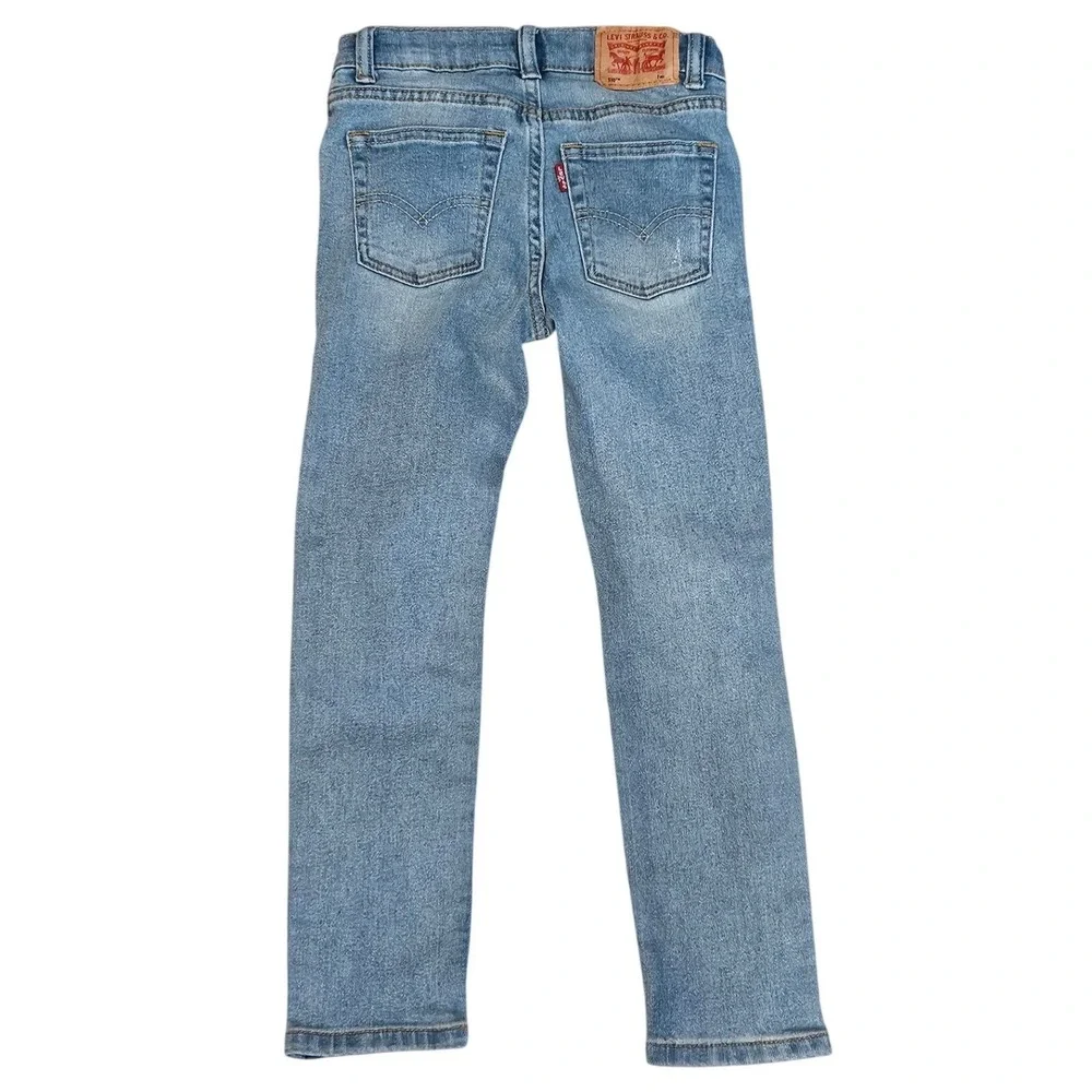 Levis 510‎ Skinny Jeans Kids Size 7 Blue Light Wash Marvel Black Panther Wakanda